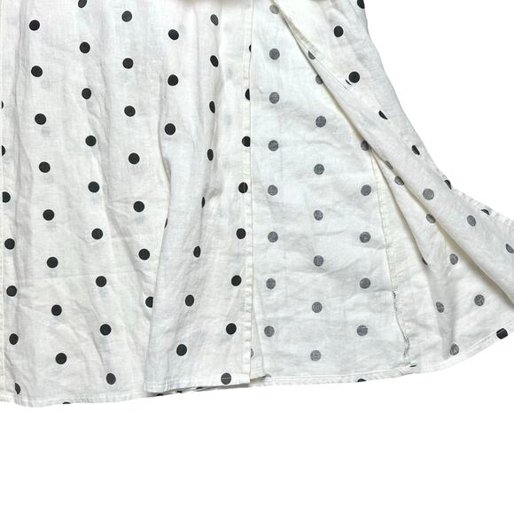 Old Navy | Women | Ivory White Linen Blend Polka Dot Midi Sundress | Large - Picture 10 of 13